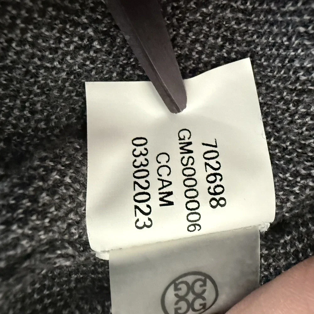 G/Fore 1/4 Zip Sweater Size L in Shades of Gray Camouflage 100% Wool EUC Golf